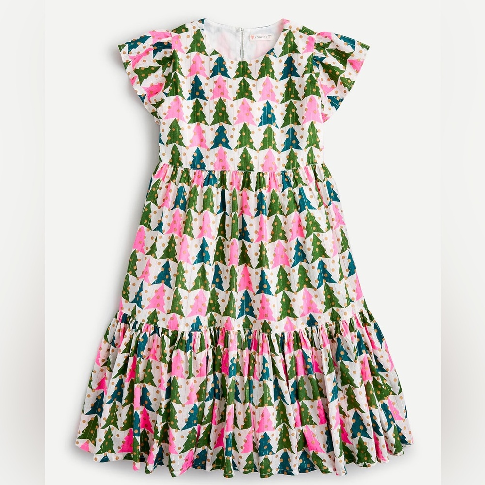 J Crew Crewcuts Pink and Green Christmas Tree Dress - NWT  🌲 🎅 🌲